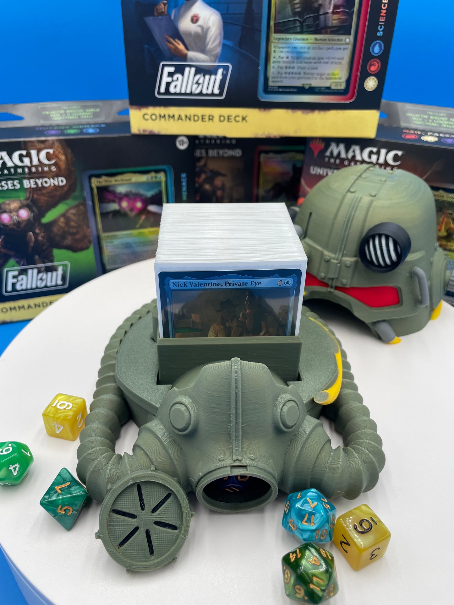 MTG Fallout Power Armor Helmet Deck Box | EDH | Magic the Gathering | 100 Box | Fable Forged Workshop