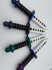 Dice Dagger | Storage for 2 Sets of Standard Dice | 1 Set of Dice Included! | Tabletop Roleplaying Game Enthusiasts | Fable Forged Workshop