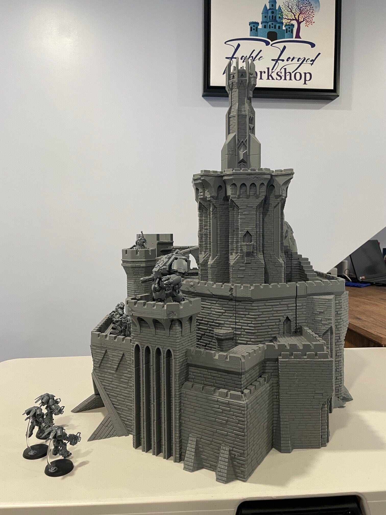 Tabletop Terrain - Giant Dark Fortress - Warhammer - Dungeons and Dragons - Roleplaying - Castle