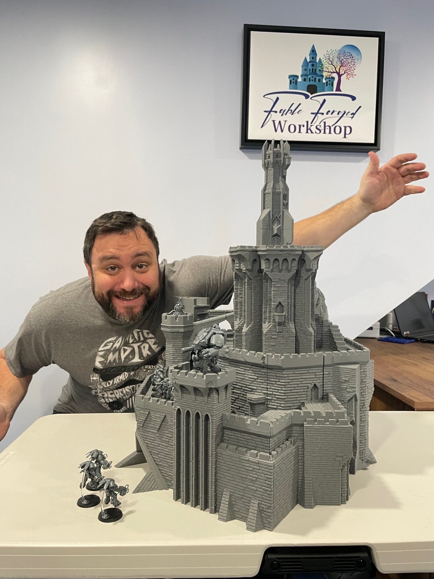 Tabletop Terrain - Giant Dark Fortress - Warhammer - Dungeons and Dragons - Roleplaying - Castle