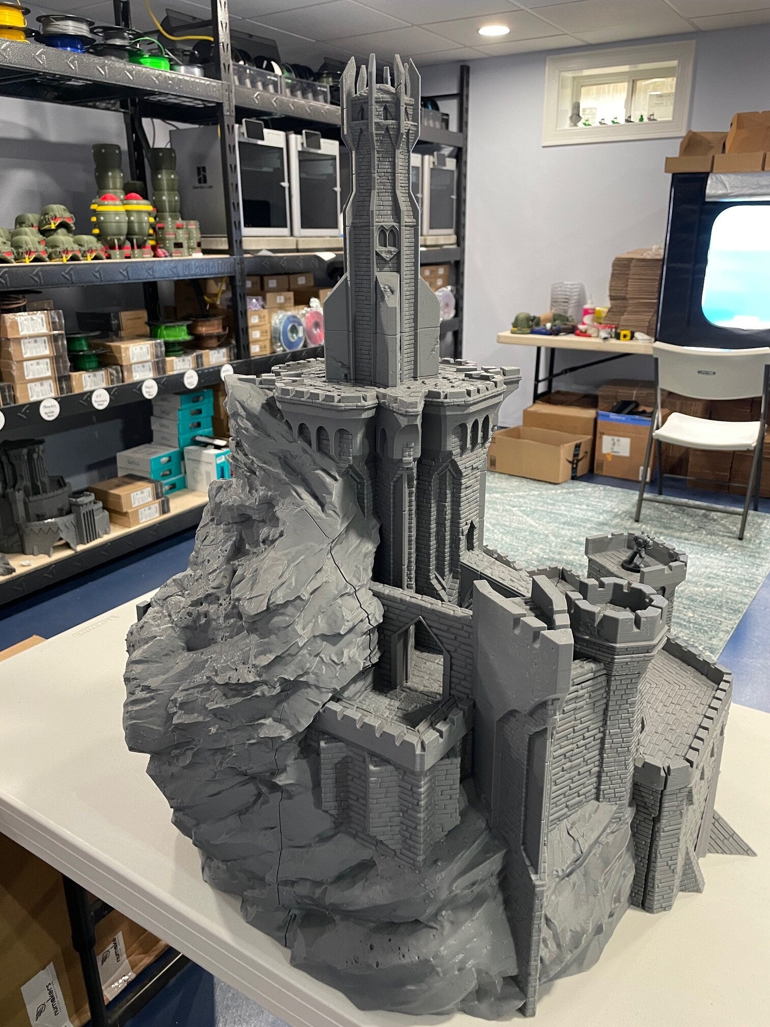 Tabletop Terrain - Giant Dark Fortress - Warhammer - Dungeons and Dragons - Roleplaying - Castle