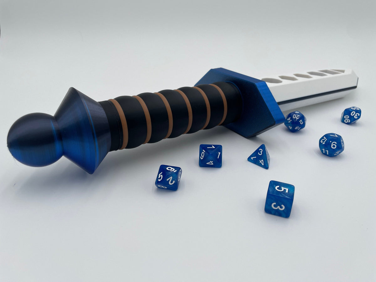 Dice Dagger | Storage for 2 Sets of Standard Dice | 1 Set of Dice Included! | Tabletop Roleplaying Game Enthusiasts | Fable Forged Workshop