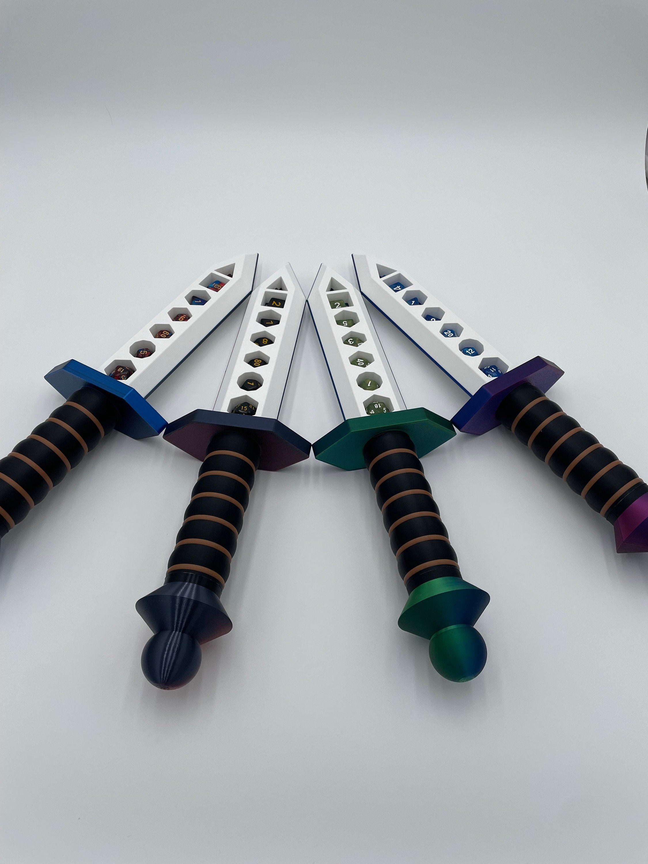Dice Dagger | Storage for 2 Sets of Standard Dice | 1 Set of Dice Included! | Tabletop Roleplaying Game Enthusiasts | Fable Forged Workshop
