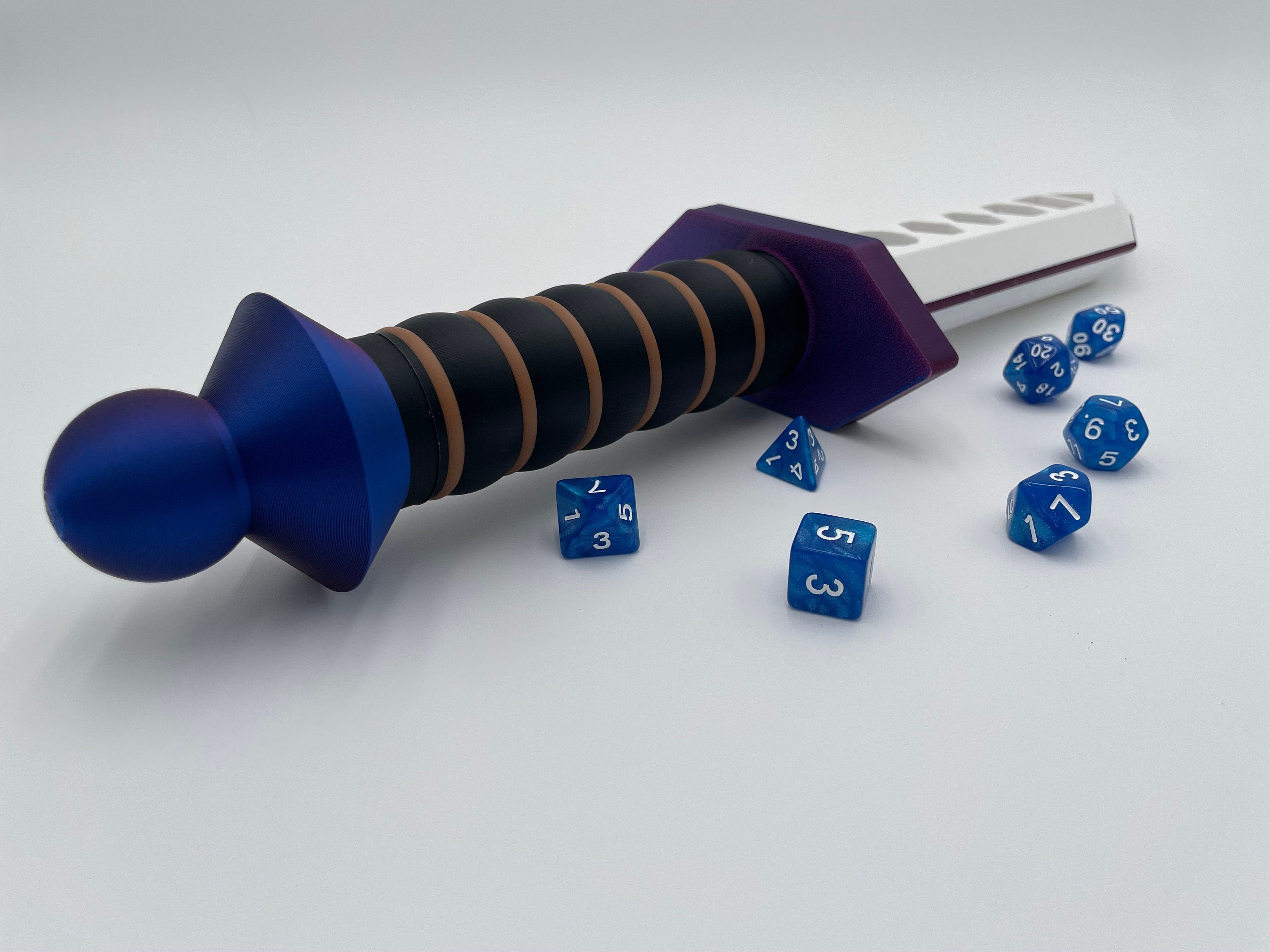 Dice Dagger | Storage for 2 Sets of Standard Dice | 1 Set of Dice Included! | Tabletop Roleplaying Game Enthusiasts | Fable Forged Workshop